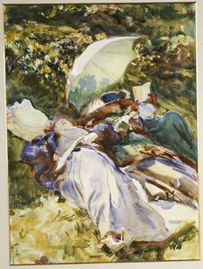 緑の日傘、1910年頃 作： John Singer Sargent