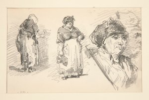 2 つの立像と 1 つの頭 作： John Singer Sargent