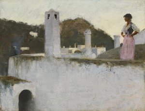 カプリ島の眺め、1878年頃（アカデミーボードの油彩） 作： John Singer Sargent