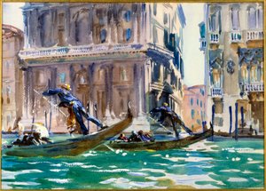 ヴェネツィアの大運河の眺め ジョン・シンガー・サージェント（1856-1925）の水彩画 1906年頃 Paris, musee du petit Palais - ヴェネツィアの大運河の眺め（「運河にて」とも呼ばれる）。ジョン・シンガー・サージェント（1856-1925）の水彩画（アメリ 作： John Singer Sargent