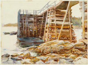 アイアンバウンドの埠頭、1922 作： John Singer Sargent