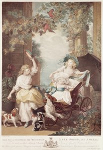 メアリー王女（1776-1857）、ソフィア（1777-1848）、アメリア（1783-1810）、ジョージ3世の娘、フランチェスコバルトロッツィ（1727-1815）によって彫刻（メゾティント彫刻） 作： John Singleton Copley