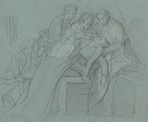 「チャタム伯爵の死」における中央グループの研究 作： John Singleton Copley
