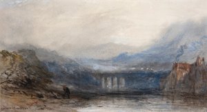 雨、蒸気、スピード；鉄道高架橋（水彩画） 作： John Skinner Prout
