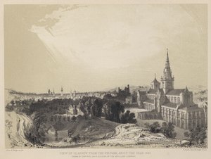 1690年頃のモミの木公園からのグラスゴーの眺め(エングレーヴィング) 作： John Slezer