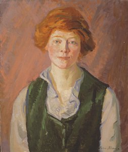 グリーンベスト（ジェニードイル）1914-15（キャンバスに油彩） 作： John French Sloan
