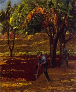 庭のオムブレ 作： John French Sloan
