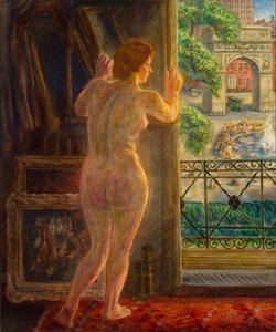 ワシントンスクエアを眺める 作： John French Sloan