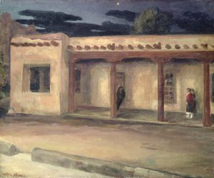 知事の宮殿、サンタフェ (キャンバスに油彩) 作： John French Sloan