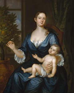 フランシスブリンリー夫人と息子のフランシス、1729年。 作： John Smibert