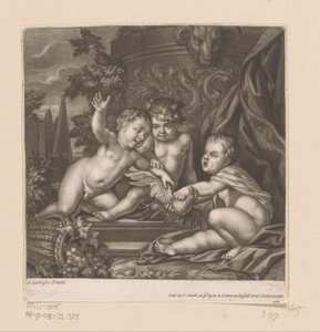 鳥と 3 つのキューピッド 作： attributed to John Smith