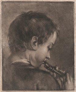 フルートを演奏する少年 作： John Smith