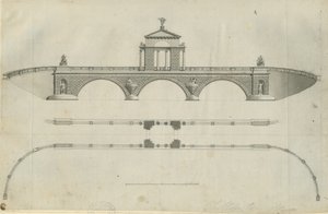 チリントンパーク-提案された橋：セピア色の図面、nd [1789]（印刷） 作： John Soane