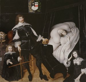 トーマス・アストン卿（1600-45）、妻の死に際して 作： John Souch