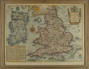 イングランドとアイルランドの侵略を描いた地図、アル[原文のまま]征服以来のシビル戦争[1627年]、c.1627（手描きの彫刻）