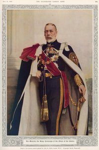 キングジョージ5世（1865-1936）「The Illustrated London News」からのガーター騎士団の統治、1935年5月11日 作： John St. Helier Lander