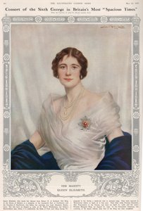 1937年5月15日の「The Illustrated London News」からのエリザベス女王の肖像（1900〜2002年） 作： John St. Helier Lander