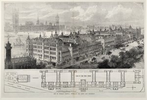 1871年の先週水曜日に女王によって開かれた新しいセントトーマス病院（鋼の彫刻） 作： John Sulman