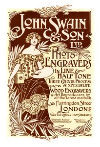 John Swain & Son の広告、印刷業者、1901 年。 作： John Swain and Son