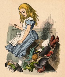 アリスと動物。カオスと法廷、1889年 作： John Tenniel