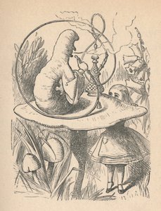アリスと毛虫、1889 作： John Tenniel