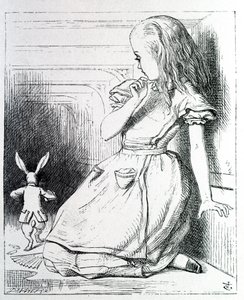 Alice et le rabbit - ルイス・キャロル著『不思議の国のアリスと鏡の国のアリス』（絵）よりジョン・テニエル（1820～1914年 作： John Tenniel