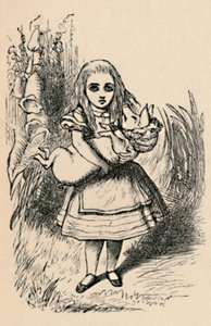 1889年に豚を腕に抱えたアリス