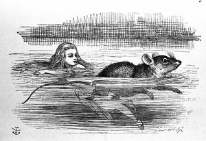 ルイス・キャロル（E.ドジソン）の『不思議の国のアリス』。テニエルによる初版のイラスト 作： John Tenniel