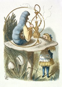 アリスはあおむしに出会う 作： John Tenniel