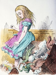 動物に囲まれたアリス 作： John Tenniel