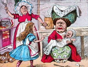アリス、公爵夫人、そして赤ちゃん、c1910 作： John Tenniel