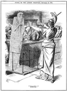 ブリタニア、イギリスの港でコレラを阻止、1892年 作： John Tenniel