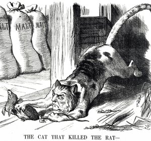 1880年の麦芽税廃止を評した漫画 作： John Tenniel