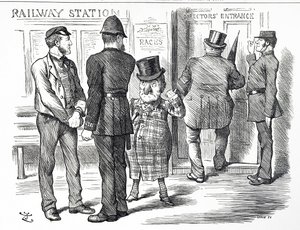 イギリス国鉄のブロック式信号の義務化を訴える漫画 作： John Tenniel