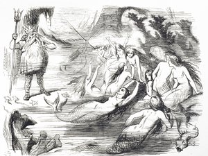 大西洋電信の第2回目の敷設を評した漫画 作： John Tenniel