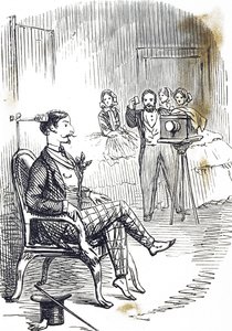 被写体を固定するための頭部固定具を描いた漫画 作： John Tenniel