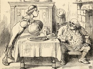 ガチョウを食べたウィリアム神父（ルイス・キャロル著「不思議の国のアリス」より）1891年発行（リトグラフ版 作： John Tenniel
