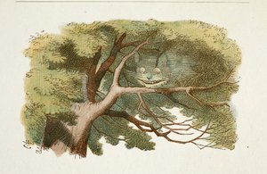 ジョン・テニエルがイラストを描いたルイス・キャロルの「不思議の国のアリス」（アリスの不思議の国の冒険）のプレート「チェシャ猫」 作： John Tenniel