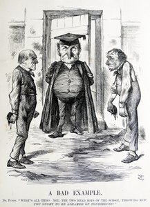 ウィリアム・エワート・グラッドストーンとベンジャミン・ディズレーリを描いた政治風刺。 作： John Tenniel