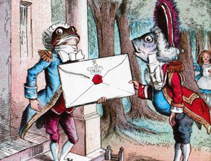 カエルのフットマンが招待状を届ける、c1910 作： John Tenniel