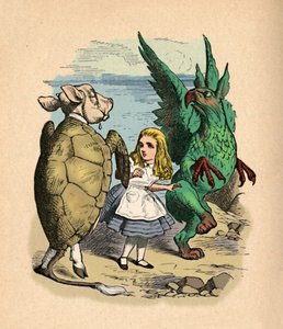 モックタートル、アリスとグリフォン、1889