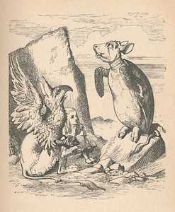 モックタートル、グリフォンとアリス、1889 作： John Tenniel