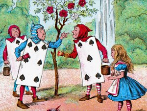 バラの茂みを描いたトランプ、c1910