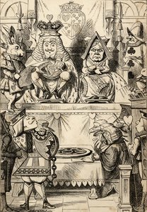 ルイス・キャロル著『不思議の国のアリス』（1891年刊）より「ハートの騎士の裁判」（リトグラフ版