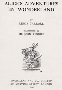 不思議の国のアリス」のタイトルページに描かれた白うさぎ 作： John Tenniel