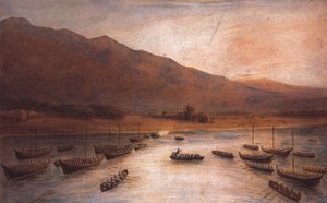ラス・アル・ハイマに上陸したイギリス軍（1809年）。 作： ジョン・サートル