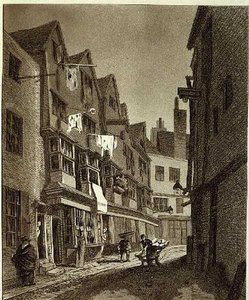 "View of the Southern Extremity of Thieving Lane (of late years called Bow Street)..." 1807年に描かれたもので、W.M.Fellowsによって彫られたものです。1807年(彫刻) 作： John Thomas (after) Smith