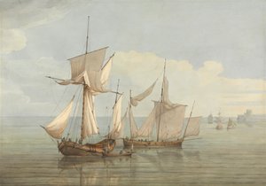 穏やかな海のホイとラガー 作： John Thomas Serres