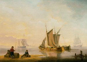 ウェーマスの港、1805（紙にペン、インク、水彩） 作： John Thomas Serres