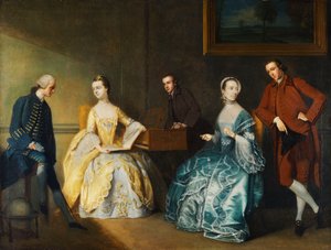 チェンバーズ家族のグループの肖像画、 作： John Thomas Seton